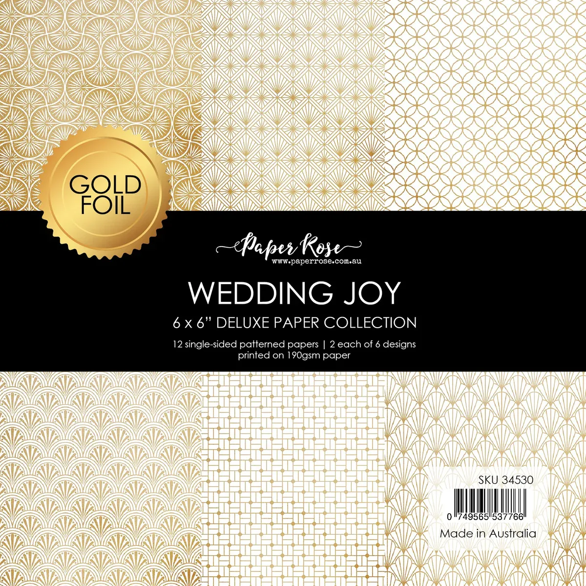 EC Wedding Joy Foil Gold 6x6 Paper Collection