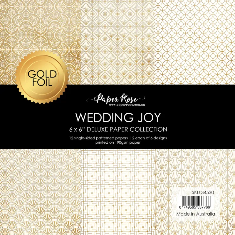 EC Wedding Joy Foil Gold 6x6 Paper Collection