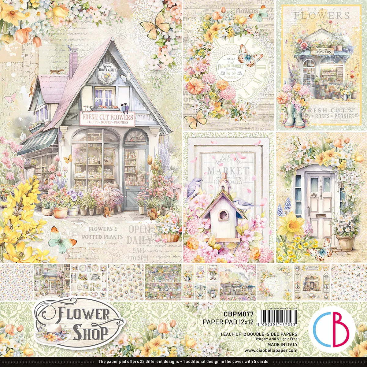 Flower Shop Paper Pad 12&quot;x12&quot; 12/Pkg