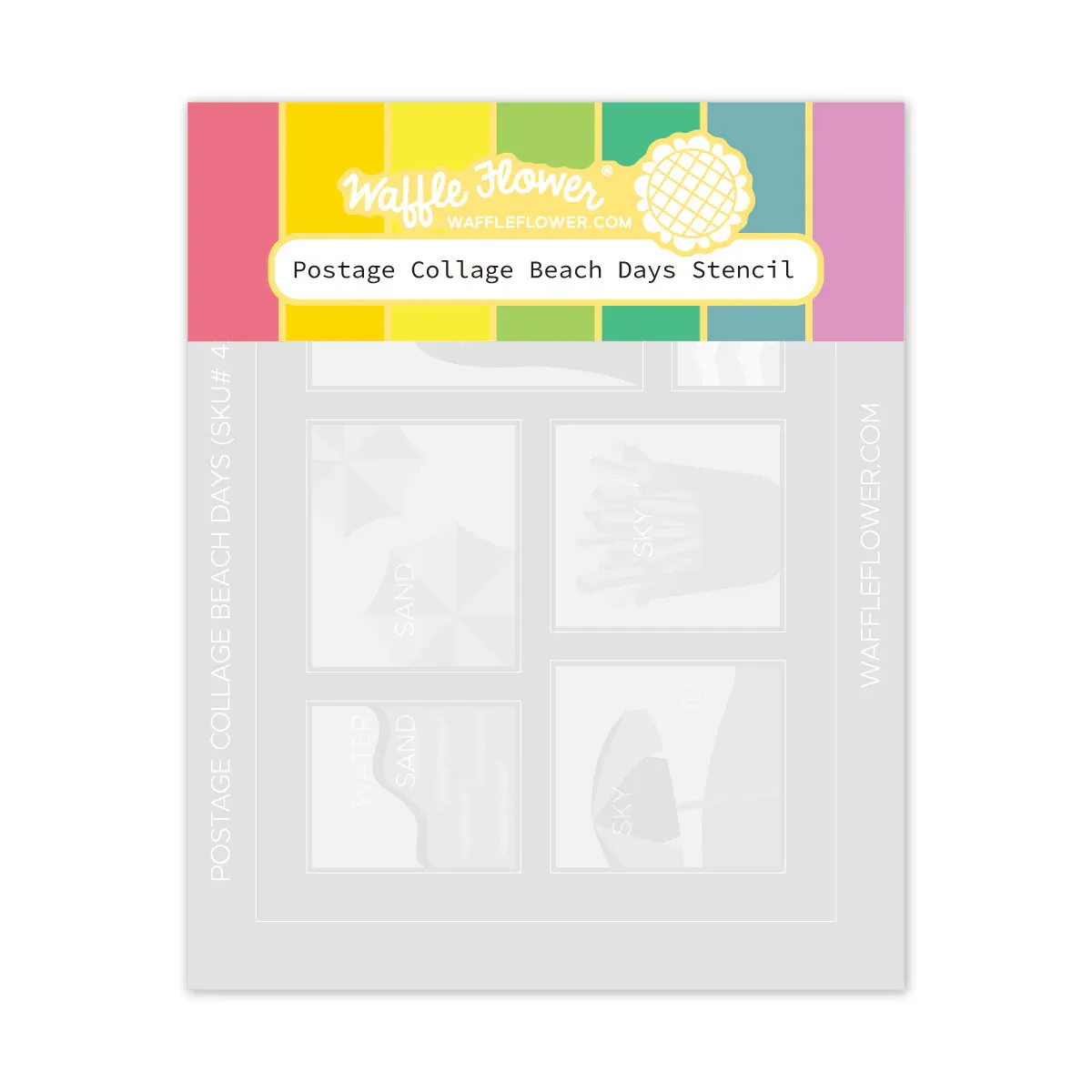 WF Postage Collage Beach Days Stencil