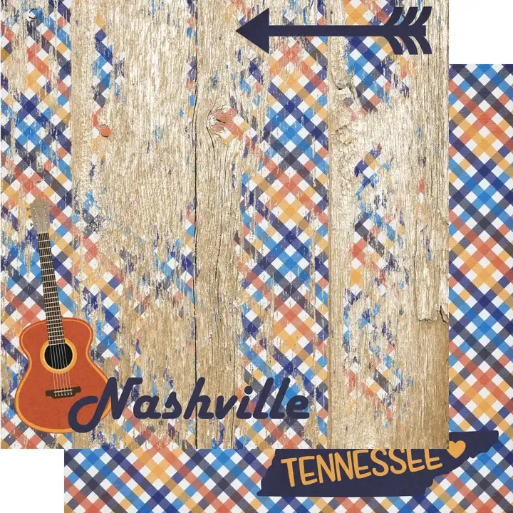 F SSC Tennesse Collection Nashville 12x12 Double Sided Scrapbook Paper