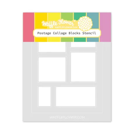 WF Postage Collage Blocks Stencil