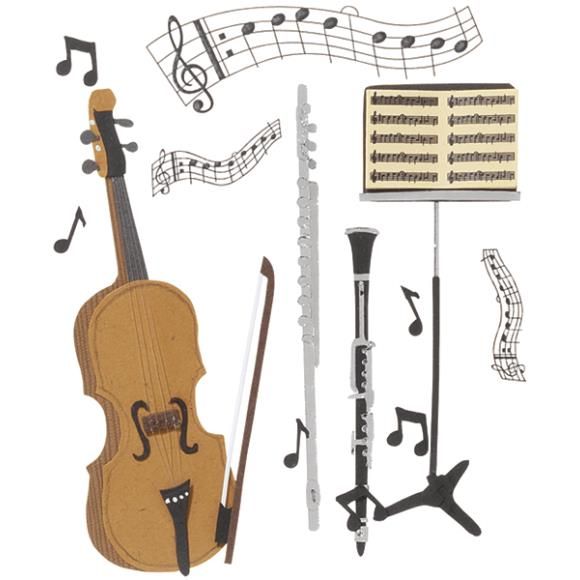 N Jolee&#39;s Boutique Dimensional Stickers Musical Trio