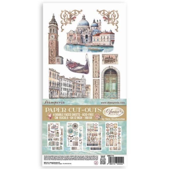 N Stamperia Double+Sided Paper Cut-Outs Venice City Of Art