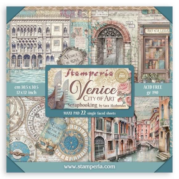 N Stamperia Single-Sided Paper Pad 12&quot; X12&quot; 22/Pkg Venice City Of Art