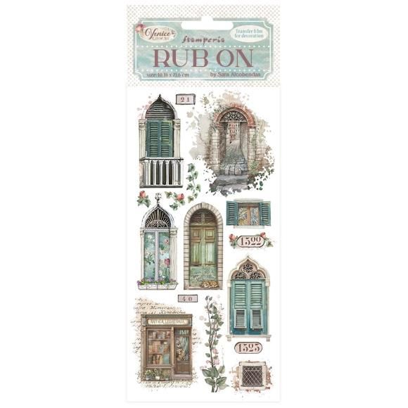 N Stamperia Rub-On 4&quot; X8.5&quot; Venice City Of Art Doors And Windows
