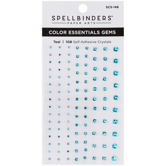 N Spellbinders Color Essentials Gems 108/Pkg Teal Mix