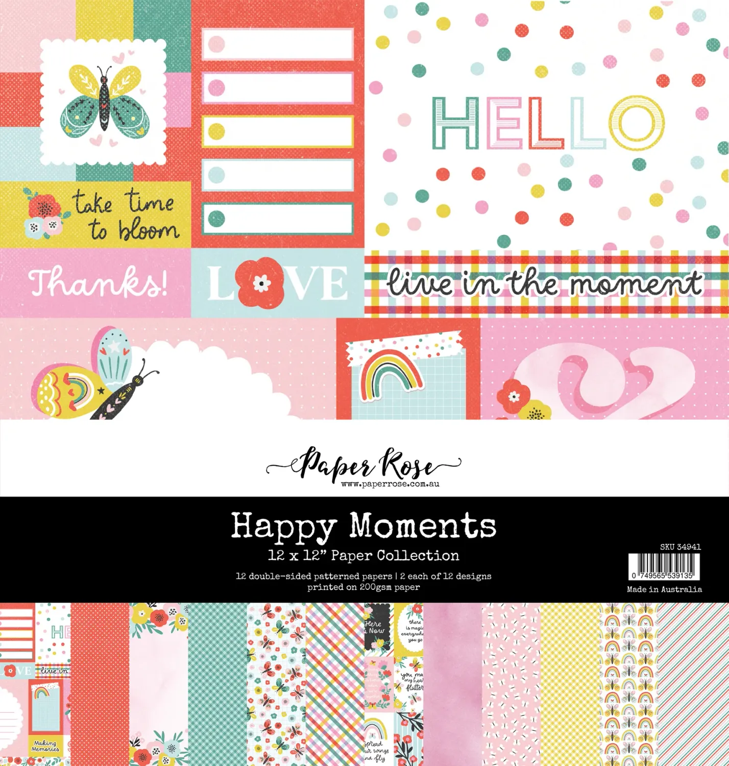 Paper Rose Happy Moments 12&quot; X12&quot; Paper Collection