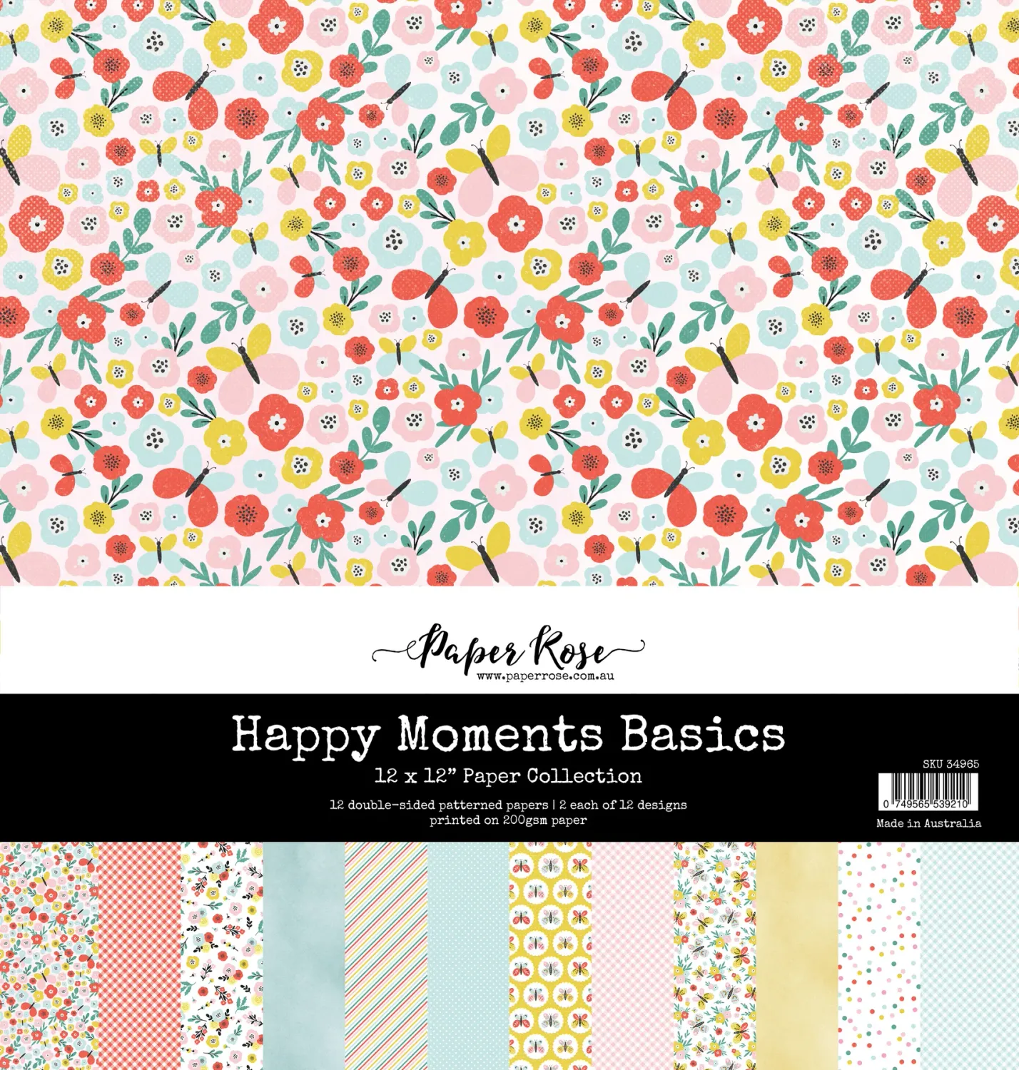 Paper Rose Happy Moments Basics 12&quot; X12&quot; Paper Collection
