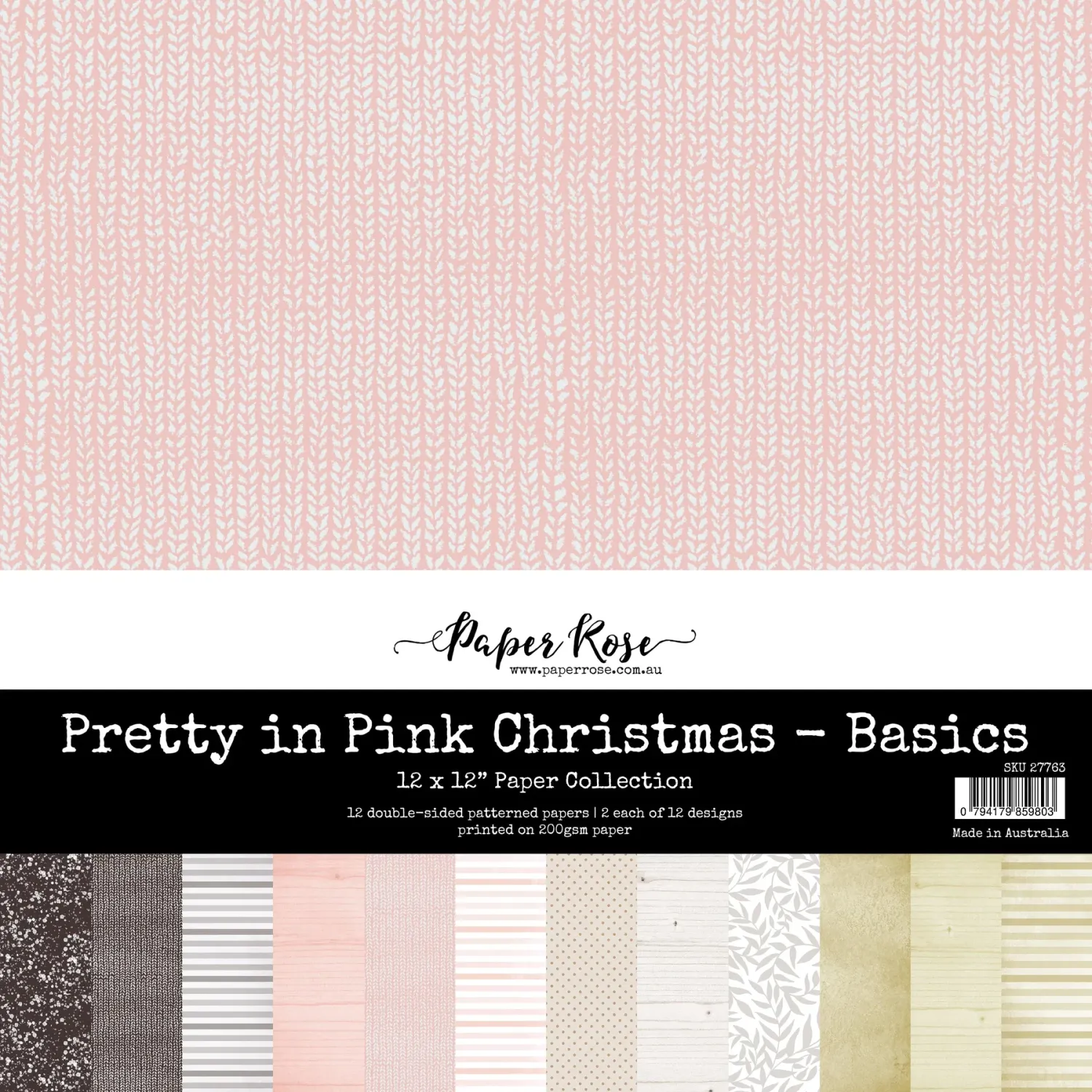 Paper Rose Pretty In Pink Christmas Basics 12&quot; X12&quot; Paper Collection