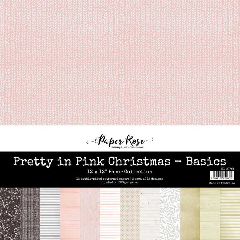 Paper Rose Pretty In Pink Christmas Basics 12&quot; X12&quot; Paper Collection