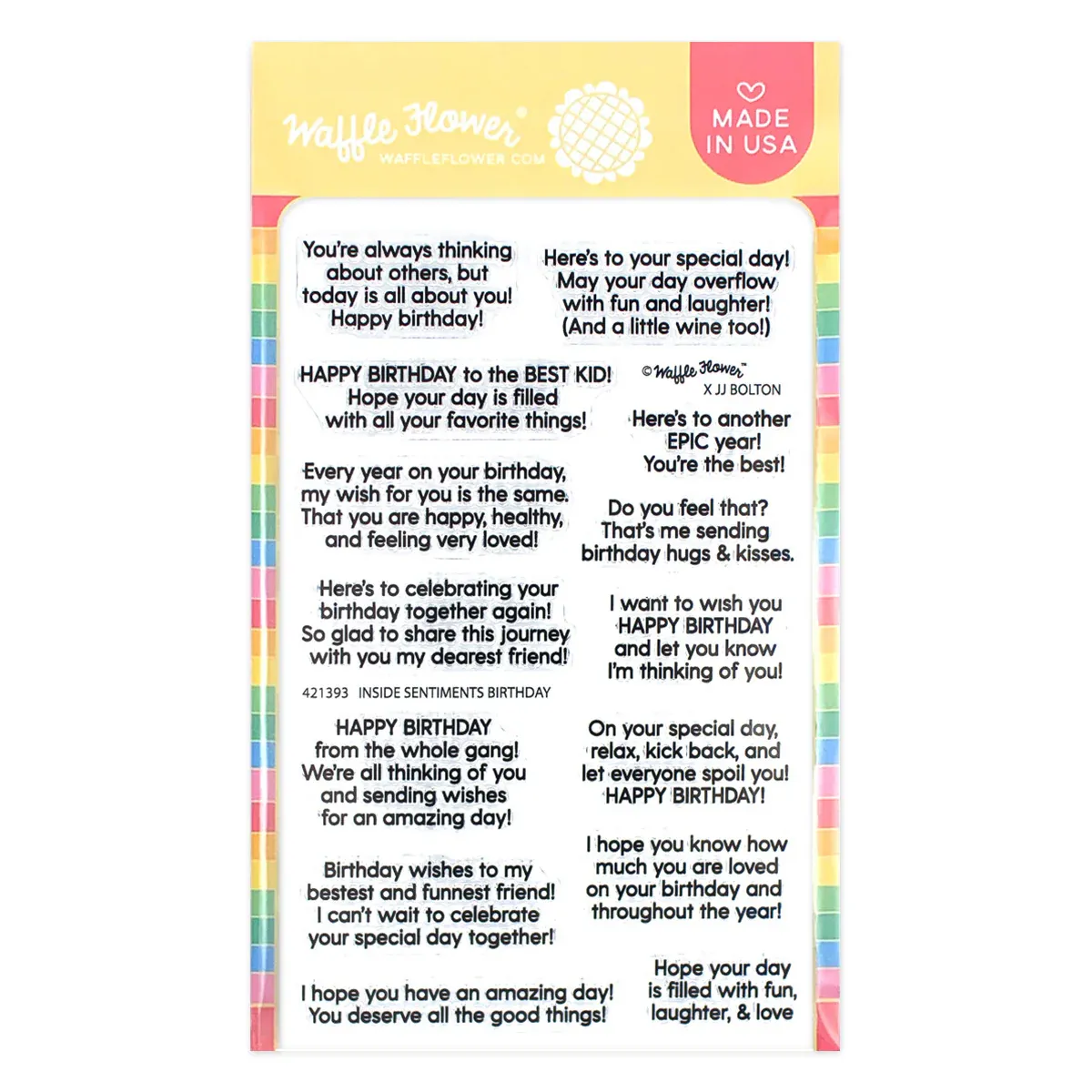 WF Inside Sentiments Birthday Stamp Set