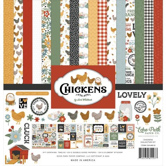 N Echo Park Collection Kit 12&quot; X12&quot; Chickens