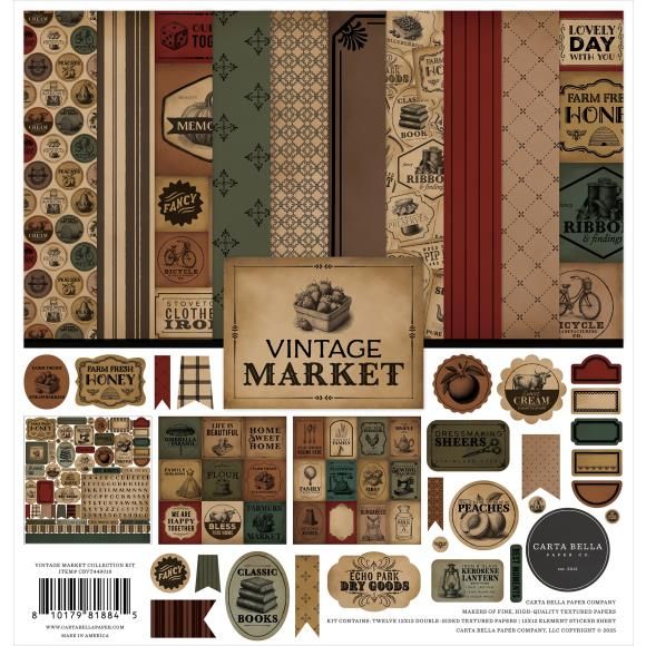 N Carta Bella Vintage Market Collection Kit