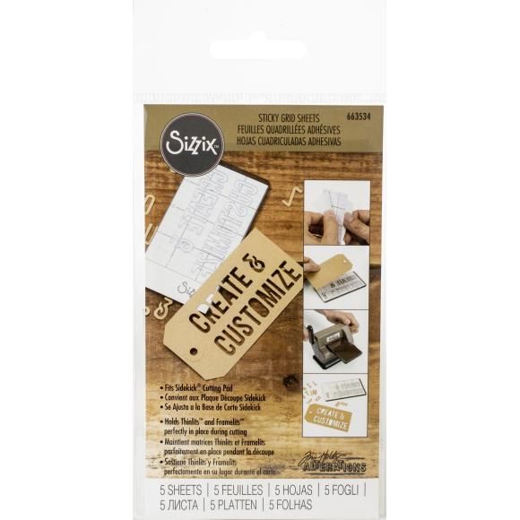 N Sizzix Sticky Grid Sheets 5/Pkg Inspired By Tim Holtz