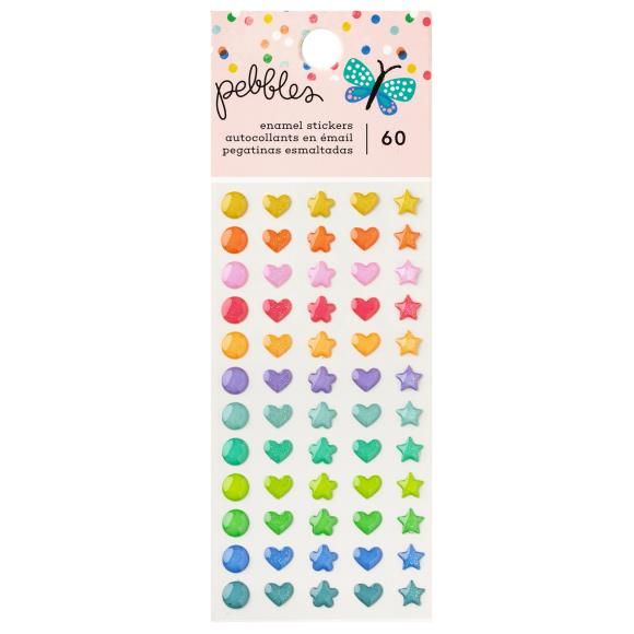 N Pebbles Cool Girl Enamel Dots 60/Pkg Glitter
