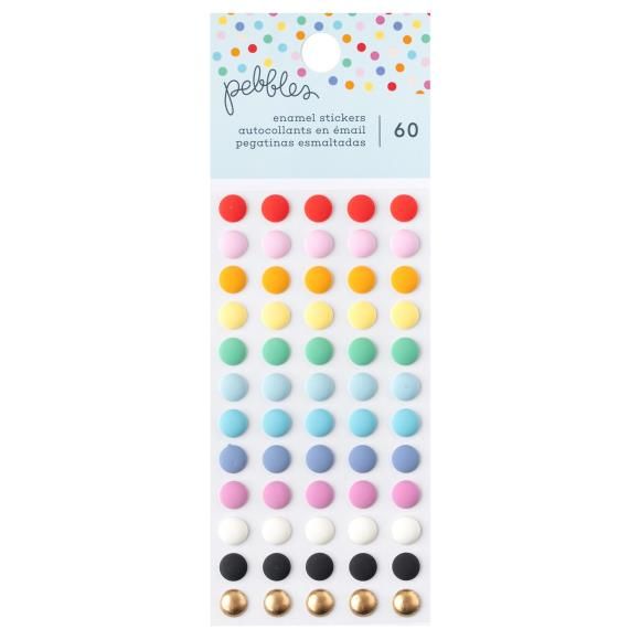 Pebbles All The Cake Enamel Dots 60/Pkg Matte Finish&amp; Foil