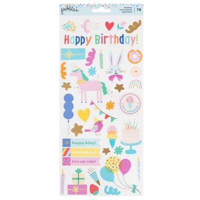 N Pebbles All The Cake Cardstock Stickers 6&quot; X12&quot; 78/Pkg W/Foil Accents