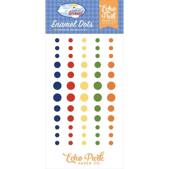 N Echo Park Adhesive Enamel Dots Born To Travel