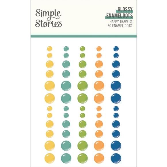 N Happy Travels Enamel Dots 60/Pkg