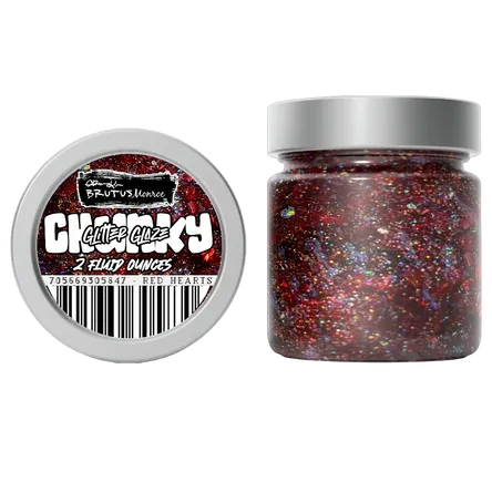 Brutus Monroe Red Hearts Chunky Glitter Glaze