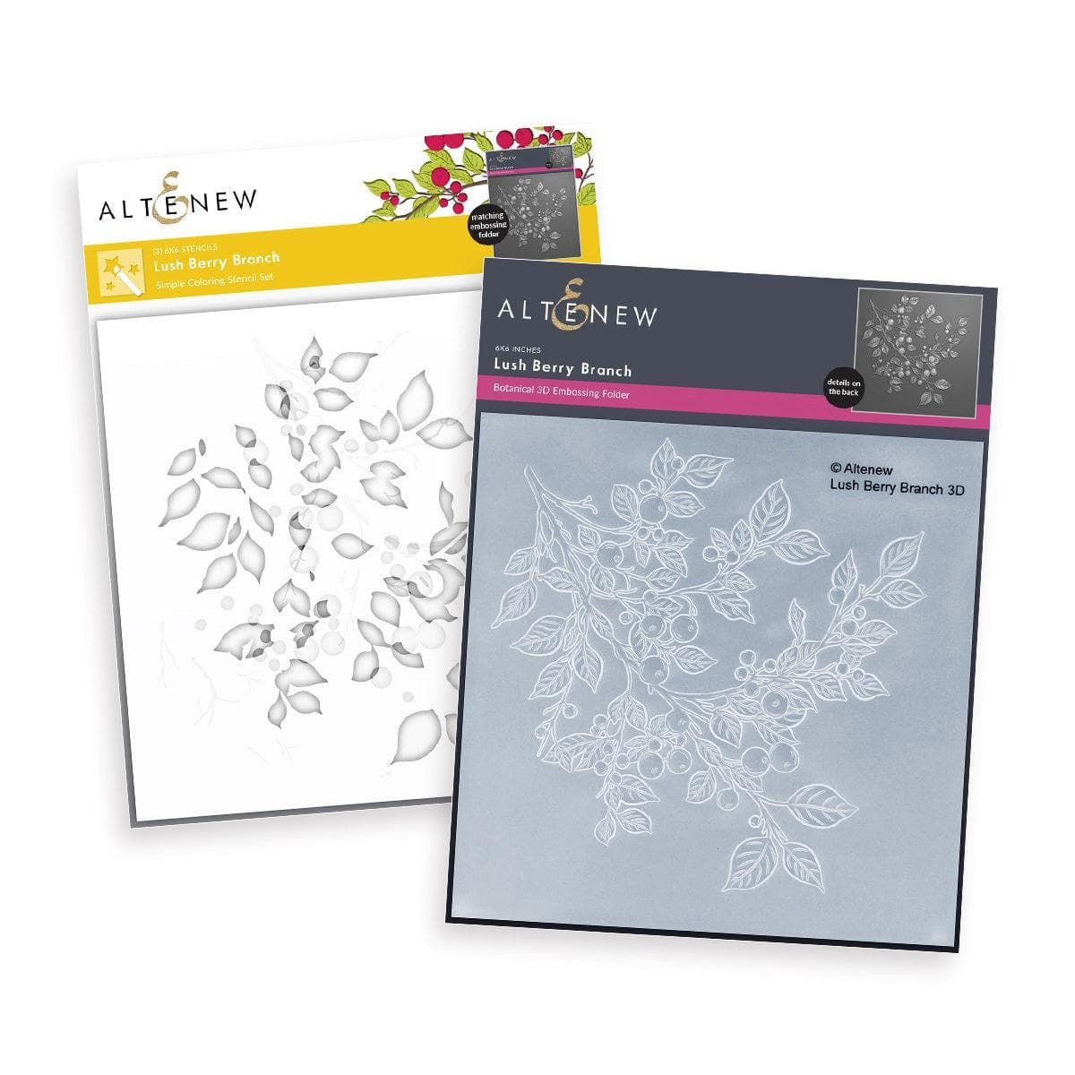 ATW Lush Berry Branch Stencil &amp; Embossing Folder