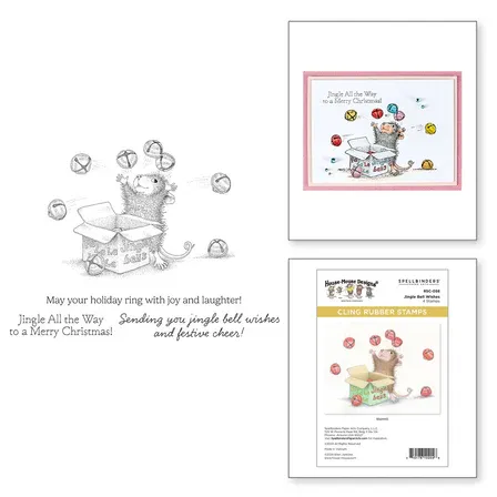 SB Jingle Bell Wishes Cling Rubber Stamp Set From The House-Mouse Tree-mendous Christmas Collection