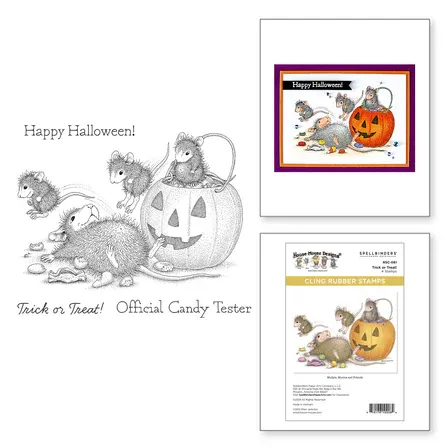 SB Trick Or Treat! Cling Rubber Stamp Set Frim Tge House-Mouse Tree-mendous Christmas Collection