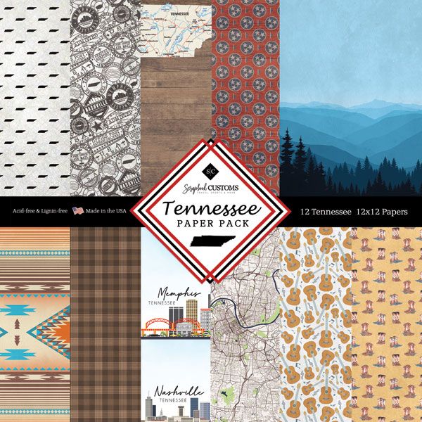 SC Tennessee 12&quot; X12&quot; Double-Sided Paper Pack