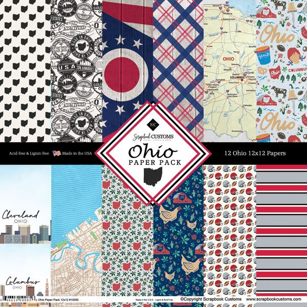 SC Ohio 12&quot; X12&quot; Double-Sided Paper Pack