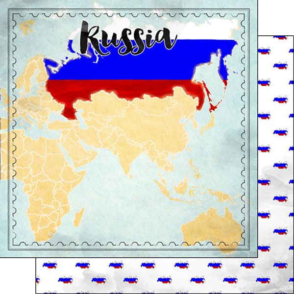 SC Russia Map Sights Double-Sided Paper 12&quot; X12&quot;