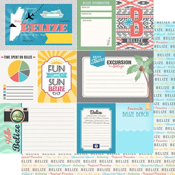 SC Belize Tropical Double Sided Journal Paper 12&quot; X12&quot;