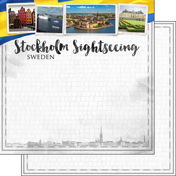 SC Stockholm City Sights Double-Sided Paper 12&quot; X12&quot;