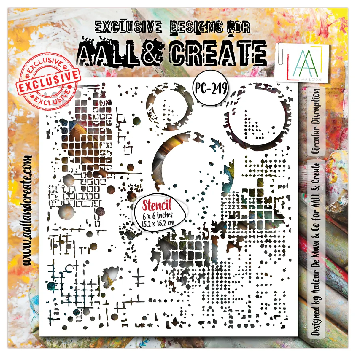 EC ALL&amp; Create 6&quot; X6&quot; Stencil Circular Disruption