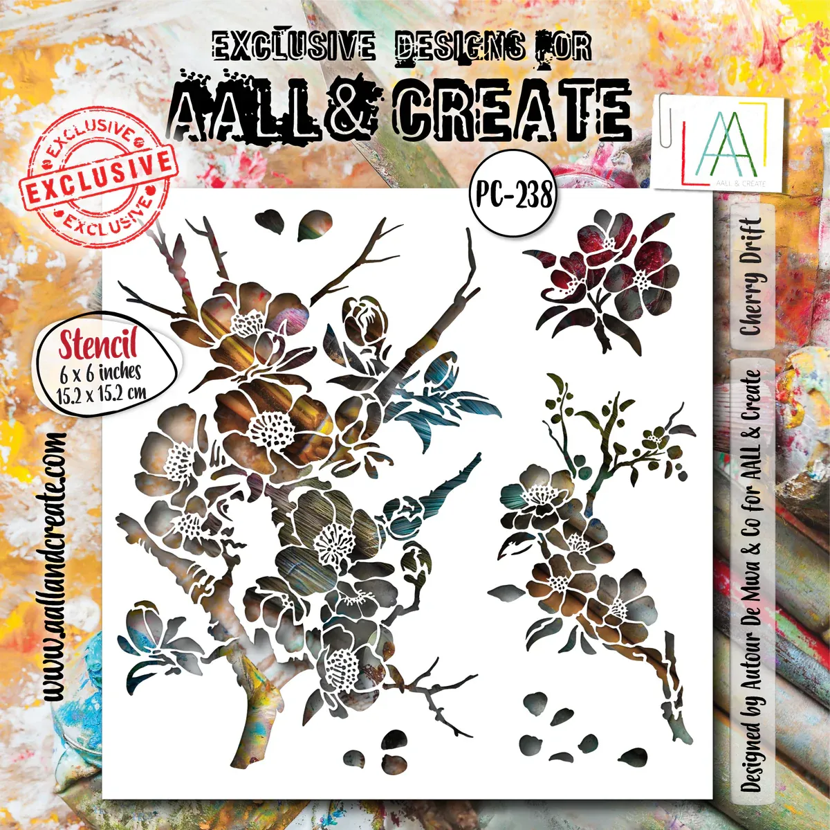 EC ALL&amp; Create 6&quot; X6&quot; Stencil Cherry Drift