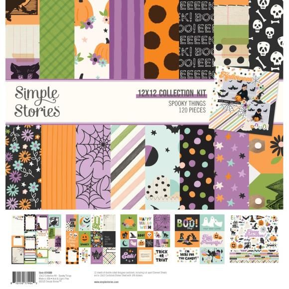 N Simple Stories Collection Kit 12&quot; X12&quot; Spooky Things