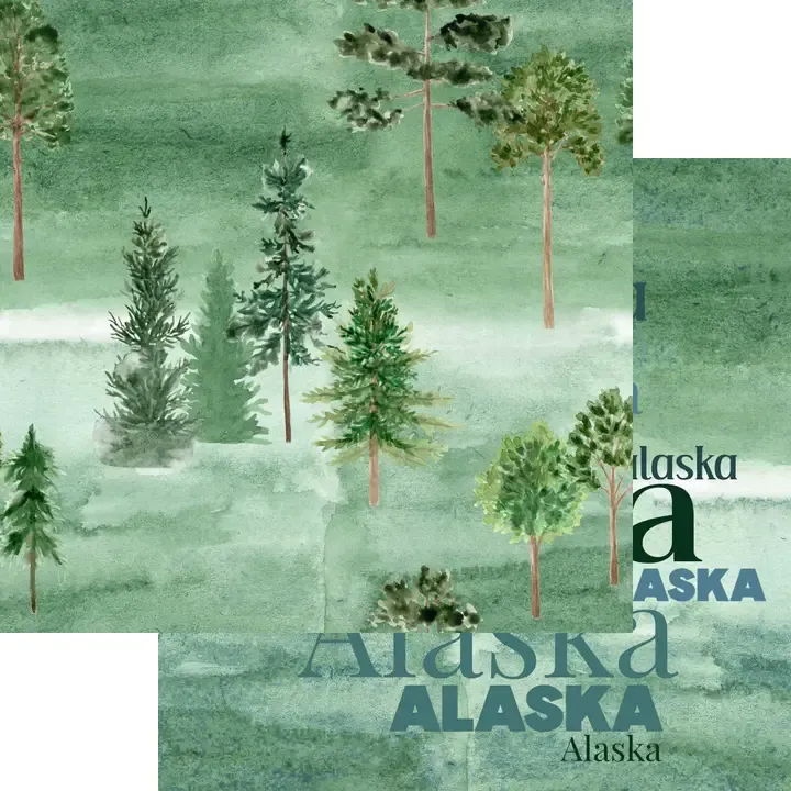 F SSC Alaskan Adventure Last Frontier 12x12 Double-Sided Scrapbook Paper