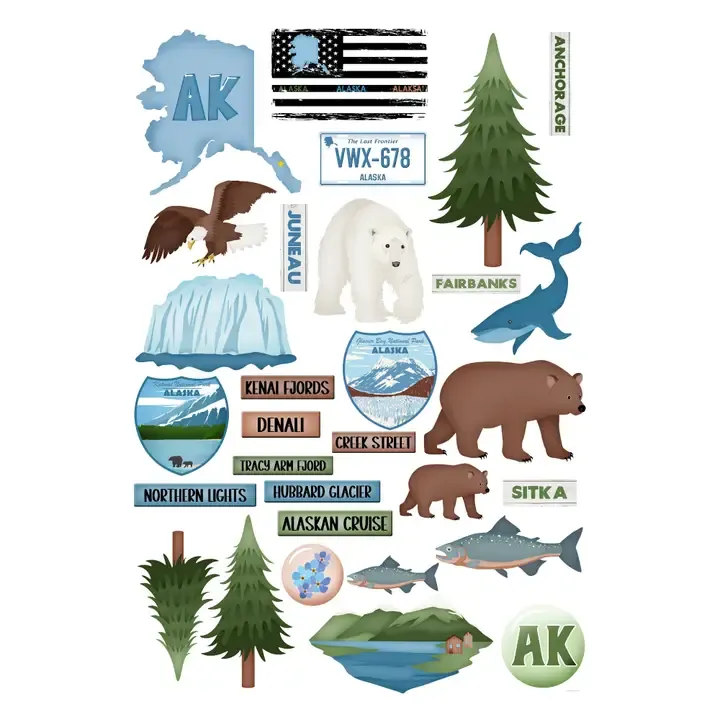 F SSC Alaska Collection Laser Cut Scrapbook Ephemera