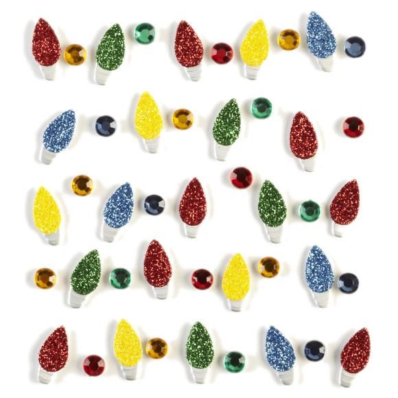 N Jolee&#39;s Cabochon Dimensiinal Repeat Stickers Christmas Light Repeats