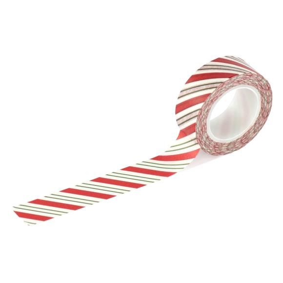 N Christmas Express Washi Tape Candy Cane Diagonal Stripe