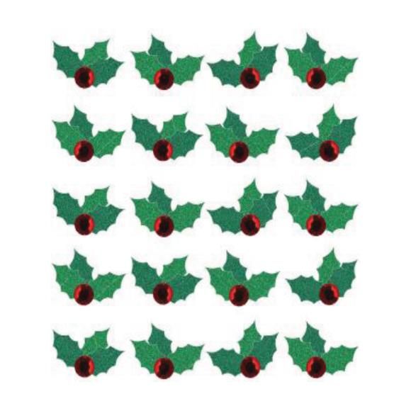 N Jolee&#39;s Cabochon Dimensional Repeat Stickers Christmas Holly Repeats