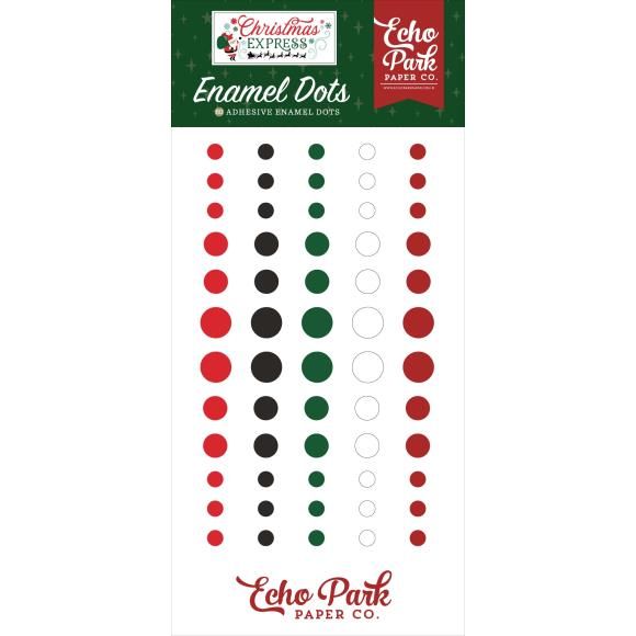 N Echo Park Adhesive Enamel Dots Christmas Express