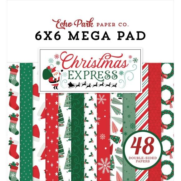 N Echo Park Double-Sided Cardmakers Mega Pad 6&quot; X6&quot; Christmas Express