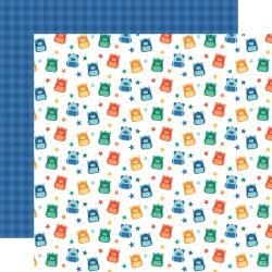 N Off To School Double-Sided Cardstock 12&quot; X12&quot; Star Backpack