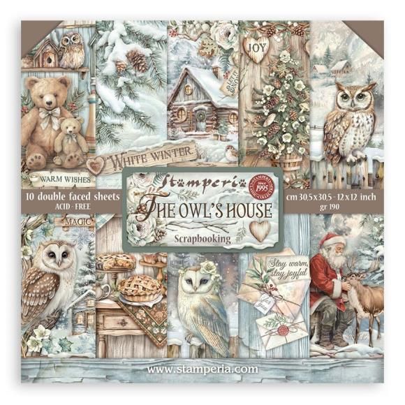 N Stamperia Scrapbooking Pad 12&quot; X12&quot; 10/Pkg The Owl&#39;s House
