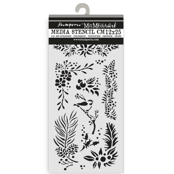 N Stamperia Stencil 4.72&quot; X9.84&quot; The Owl&#39;s House Branches