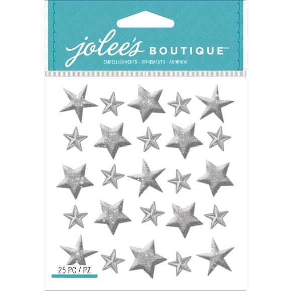 N Jolee&#39;s Cabochon Dimensional Repeat Stickers Silver Star
