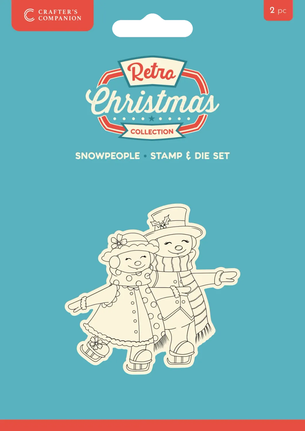 EC Crafter&#39;s Companion Retro Christmas Collection Stamp &amp; Die Set Snowpeople