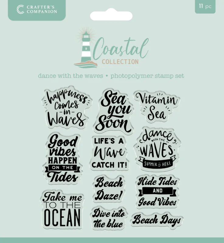 EC Crafter&#39;s Companion Coastal Collection Photopolymer Stamp Dance With Waves