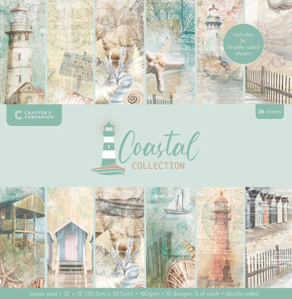 EC Crafter&#39;s Companion Coastal Collection 12x12 Paper Pad